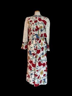 Rare one of a kind Juicy Couture Black Label Wildflowers Silk 2pc Pant Set